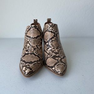 Tan Snake Print Booties